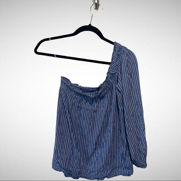 American Eagle Outfitters One Shoulder Striped Blouse size S - Picture 4 of 10
